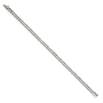 Aquamarine March Birthstone Tennis Fixed & Flexible Bracelet In 14K White Gold