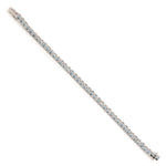 Aquamarine March Birthstone Tennis Fixed & Flexible Bracelet In 14K White Gold