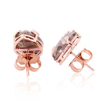 18K Rose Gold Prong Pear Cut Ice Diamond Stud Earrings For Her