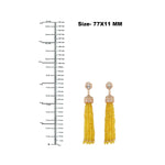 Yellow Sapphire Baguette Diamond Wedding Tassel Earrings in 18k Rose Gold Gift