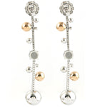 14K White Gold Pave Diamond Bezel Set Moonstone Designer Dangler