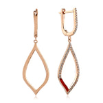 14k Rose Gold Pave Natural Diamond Enamel Drop Dangler For Her