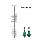 Fancy Cut Malachite Pave Tsavorite Micro Pave Black White Diamond Dangler In Gold