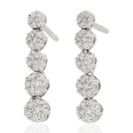 18K White Gold Natural Pave Diamond Dangle Earrings For Her