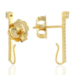 18K Yellow Gold Micro Pave Natural Diamond Designer Stud Jewelry For Gift