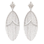 Micro pave Diamond Beautiful Unique Design Marquise Danglers In 18k White Gold