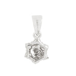 Flower Design Natural Diamond Charm Pendant 18K White Gold For Her