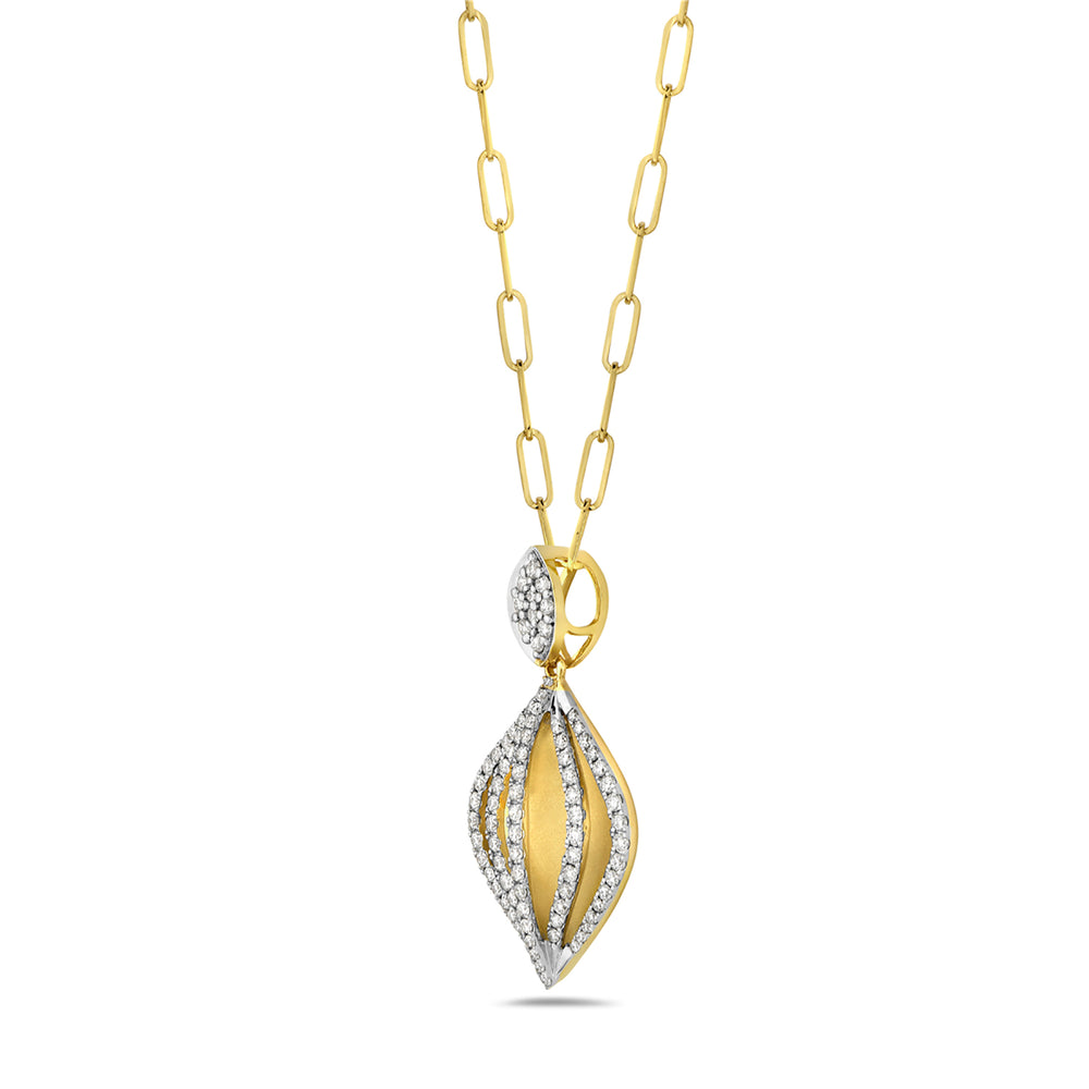 Marquise Shape Diamond Pendant Necklace In 14K Yellow Gold Gift For Her