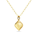 Marquise Shape Diamond Pendant Necklace In 14K Yellow Gold Gift For Her