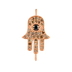 18K Rose Gold Pave Natural Ice Diamond Humsa Lock Finding For Sale