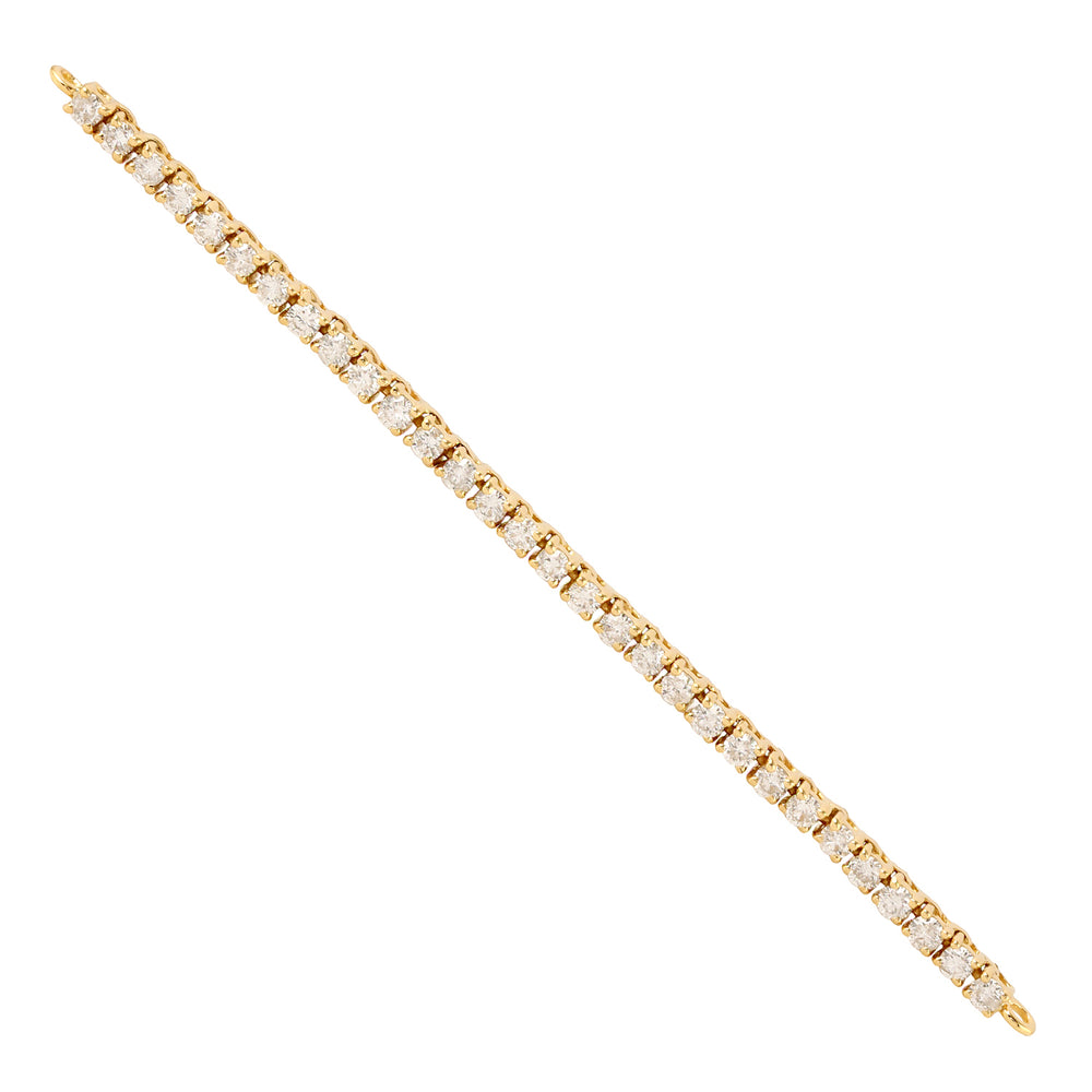 18K Yellow Gold Connector Finding Bezel Set Diamond Jewelry