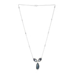 Uneven Geode Pave Diamond Designer Necklace In 18k White Gold