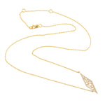 Baguette Diamond Charm Pendant 18k Yellow Gold Adjustable Chain Necklace Jewelry For Her