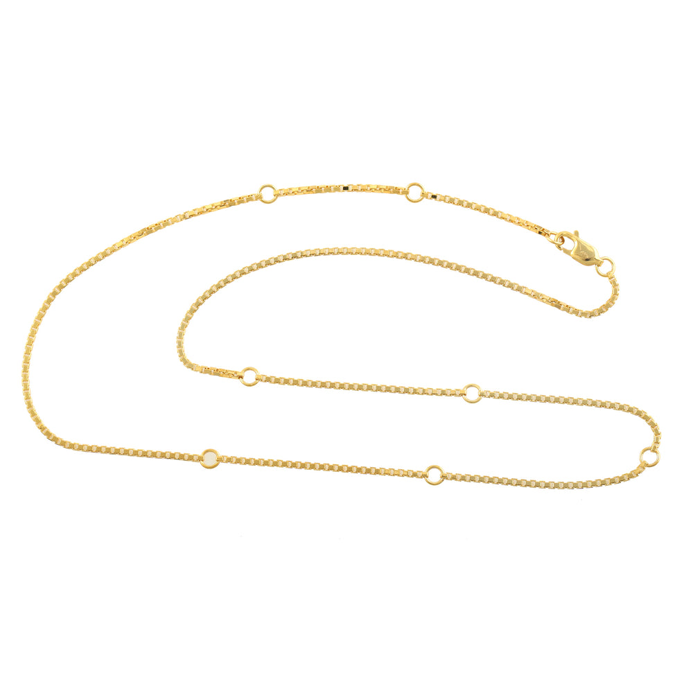 Solid 14k Yellow Gold Adjustable Box Chain Jewelry For Her