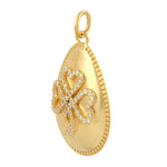 Diamond Heart Pendant 18k Yellow Gold Handmade Jewelry