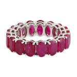 Natural Ruby Full Eternity Band Ring 18k White Gold Jewelry For Valentine Gift