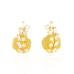 Baguette Diamond Designer Stud Earrings In 18k Yellow Gold